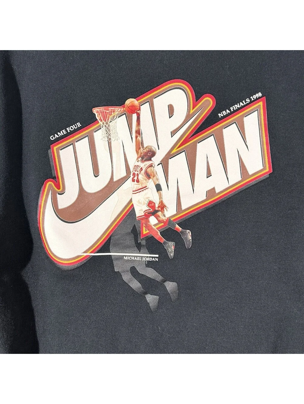 Vintage 1998 Jordan Nike Air Jumpman NBA Finals Full Zip Y2K S Hoodie